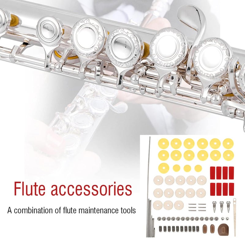 KooingTech 70PCS Flute Cleaning Kit of Musical Instrument Parts Accessories, Flute Plugs for Open Hole Flutes, Instrument Replacement Kit Set Portable - Image 2